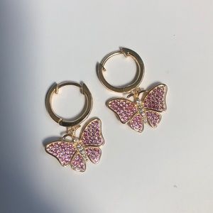 Adina’s Jewels pink butterfly earrings